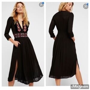 NEW Free People floral embroidered velvet dress. Size XS